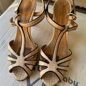 Bettye Muller wicker peep toe heels